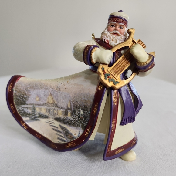 Thomas Kinkade Ashton Drake Old World Santa Collection Silent Night Ornament - Picture 1 of 7